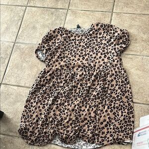 Wild Fable Brown Black Puff Sleeve Mini Sundress